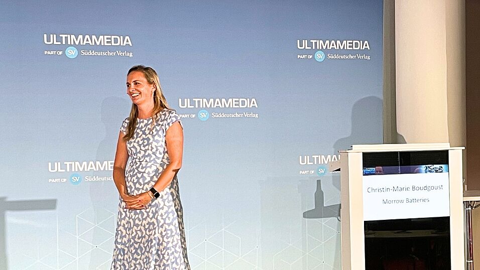 Christin-Marie Boudgoust, CCO, Morrow Batteries with her talk about Challenges and Opportunities in the Global Battery Marketon stage at The Automotive Battery – Key Technology for Electric Vehicles 9th - 10th July 2025