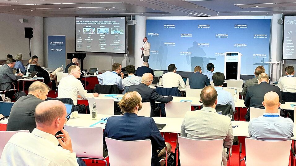 View of the conference room with attendees listening to Dominik Renner at The Automotive Battery – Key Technology for Electric Vehicles 9th - 10th July 2025