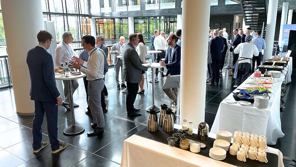 Lunch buffet and attendees networking at The Automotive Battery – Key Technology for Electric Vehicles 9th - 10th July 2025 