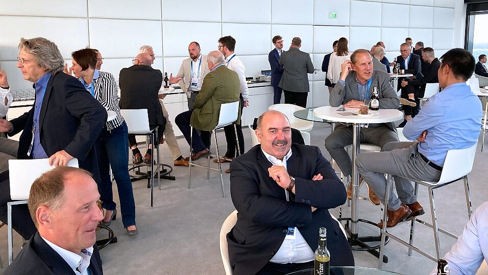 View of the evenening event at SZ-Panorama-Lounge with a group of attendees from The Automotive Battery – Key Technology for Electric Vehicles 9th - 10th July 2025